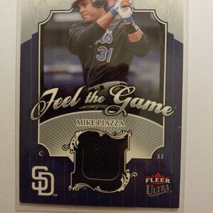 Baseball Card Featuring Mike Piazza Worn Memorabilia Patch Card